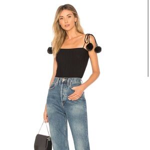For Love and Lemons Bon Bon bodysuit. Black. XS
